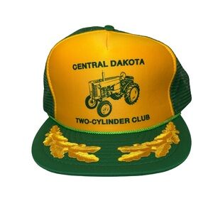 Vintage trucker hat John Deere Central Dakota Two-Cylinder Club‎ Cap green farm